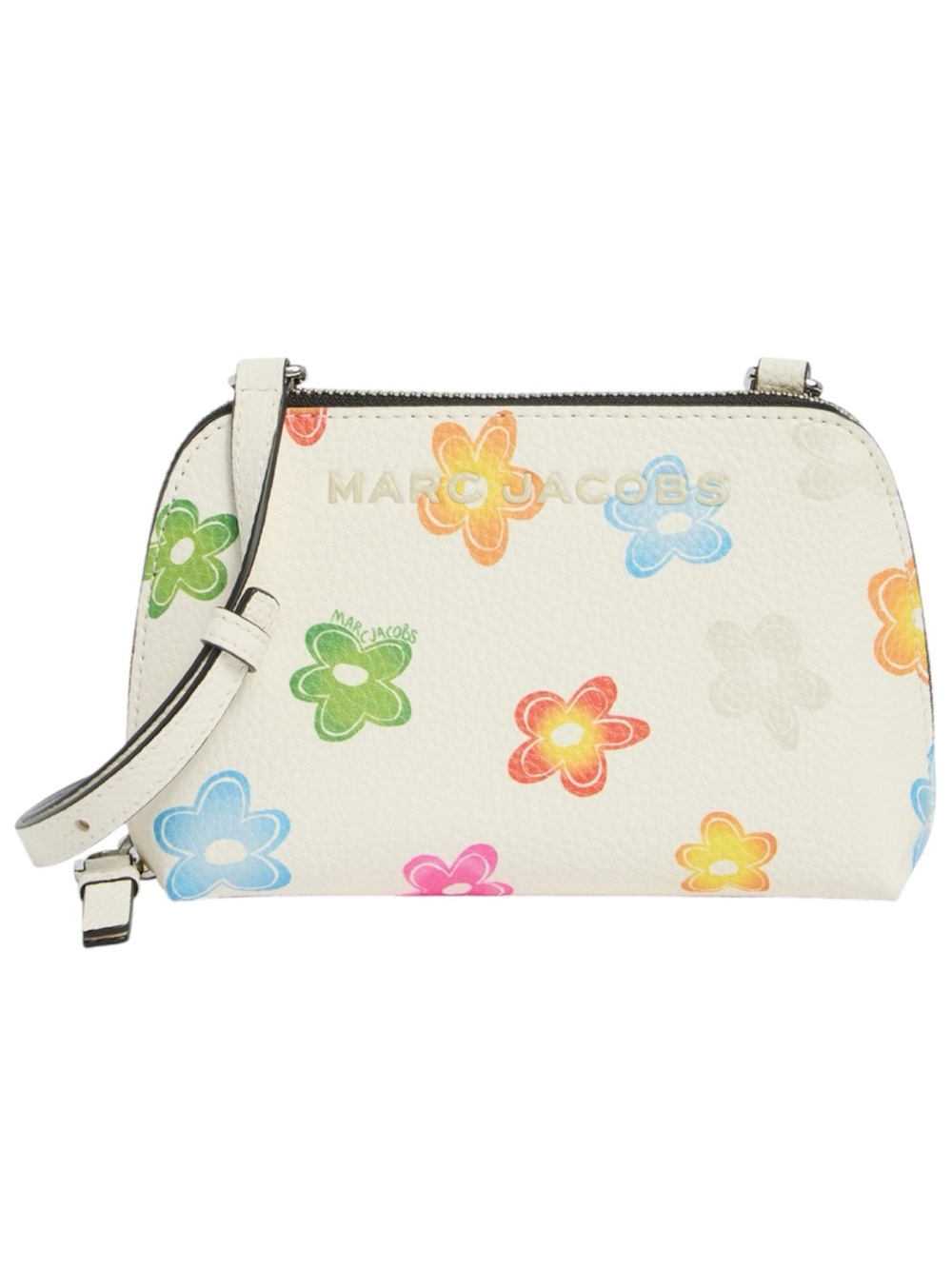 MARC JACOBS Crossbody White Leather Multi Color Daisy Floral Bag NWT